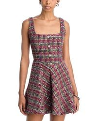 Aqua - Sequin Tweed Mini Dress - Lyst
