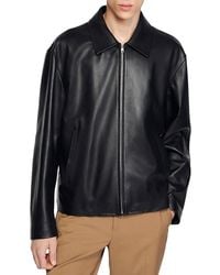 Sandro - Cuir Zip Front Leather Jacket - Lyst