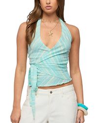Edikted - Aquarelle Striped Wrap Halter Top - Lyst