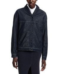 Emporio Armani - Dark Denim Jacket With Rolled Collar - Lyst