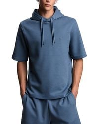 Emporio Armani - Short Sleeved Jacquard Hoodie - Lyst