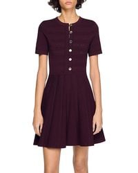 Sandro - Milou Floral Knit Short Dress - Lyst