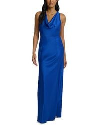 St. John - Liquid Satin Cowl Neck Dress - Lyst