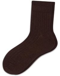 Hue - Ribbed Cropped Crew Socks - Lyst