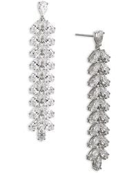 Nadri - Rsvp Crystal Leaf Linear Earrings - Lyst