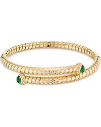 Marina B - Trisolina Diamond & Emerald Bypass Bangle - Lyst