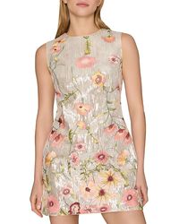 MILLY - Ivette Floral Sequins Embroidery Dress - Lyst