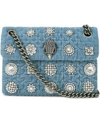 Kurt Geiger - Kensington Mini Embellished Velvet Shoulder Bag - Lyst