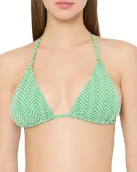 MILLY - Verde Chevron Bikini Top - Lyst