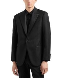 Emporio Armani - G Line Regular Fit Wool & Silk Micro Jacquard Dinner Jacket - Lyst