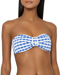 MILLY - Margot Jacquard Cottage Bandeau Bikini Top - Lyst