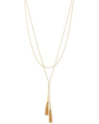 Bloomingdale's Made In Italy Layered Tassel Necklace In 14k Yellow Gold - Metallic