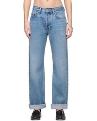 RE/DONE - Beau Mid Rise Cuffed Straight Jeans - Lyst