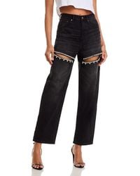 Area - Crystal Slit Jeans - Lyst