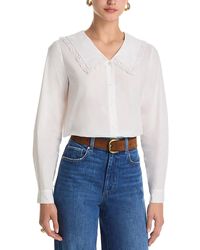 FRAME - The Charm Cropped Blouse - Lyst