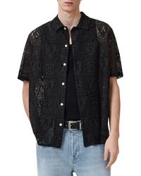 AllSaints - Netley Jacquard Short Sleeve Shirt - Lyst