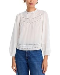 Rails - Reya Pintuck Open Lace Blouse - Lyst