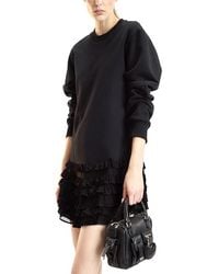 Cynthia Rowley - Sweatshirt Georgette Ruffle Combo Dress - Lyst