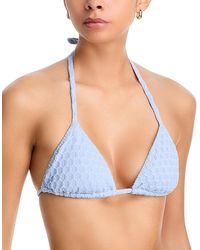 Aqua - Swim Textured Triangle Bikini Top - Lyst