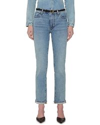 FRAME - The Borrowed High Rise Ankle Slim Leg Jeans - Lyst