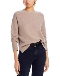 Aqua - Cashmere Drop Shoulder High Low Crewneck Sweater - Lyst