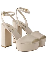 Prada - Nappa Leather Platform Sandals - Lyst