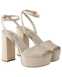 Prada - Nappa Leather Platform Sandals - Lyst