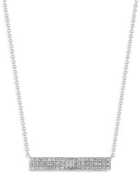 Bloomingdale's - Pave Diamond Bar Necklace In 14k White Gold - Lyst