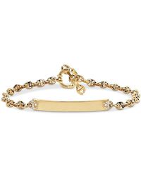 Hoorsenbuhs - 18K Open Link Monogram Plate Bracelet With Diamonds, 0.16 Tcw - Lyst