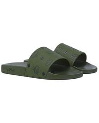 MCM - Monogram Print Rubber Slides - Lyst