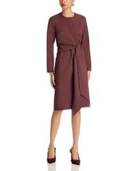 Misook - Long Sleeve Draped Tie Shift Dress - Lyst