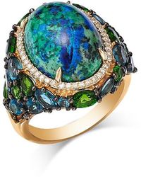 Bloomingdale's Fine Collection - Multi Gemstone & Diamond Oval Halo Statement Ring - Lyst