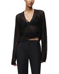 Nocturne - Wrap Mesh Blouse - Lyst