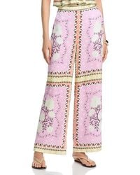Aqua - Designed By Agua Bendita Scarf Print Wide Leg Pants - Lyst