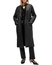 AllSaints - Aire Leather Coat - Lyst