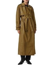 AllSaints - Reed Leather Trench Coat - Lyst