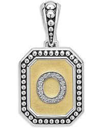 Lagos - Signature Caviar Sterling & 18K Octagon Diamond A Initial Charm, 0.05 Tcw - Lyst