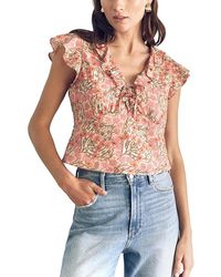 PAIGE - Farrow Printed Ruffled Top - Lyst