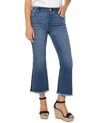 Liverpool Los Angeles - Gia Mid Rise Glider Crop Flare Leg Jeans - Lyst