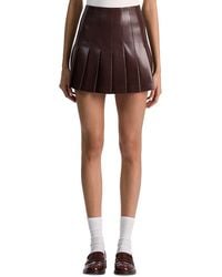 Alice + Olivia - Carter Faux Leather Pleated Mini Skirt - Lyst