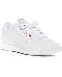 Reebok Women's Princess Faux Leather Lace Up Trainers - White