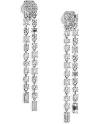 Nadri - Cubic Zirconia Double Row Linear Drop Earrings - Lyst