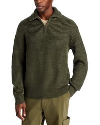 A.P.C. - A. P.C. Rib Knit Quarter Zip Sweater - Lyst