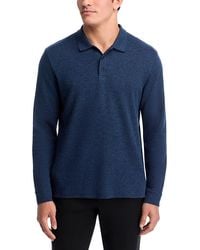 Vince - Heathered Double Face Long Sleeve Polo Shirt - Lyst