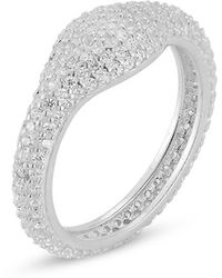 Aqua - Pave Signet Dome Ring, Exclusive - Lyst