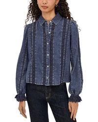 Rails - Rowen Cotton Denim Eyelet Blouse - Lyst