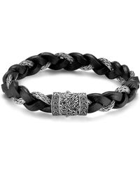 John Hardy Men's Classic Chain Braided Leather Cord Bracelet - Black