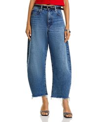FRAME - The Bubble High Rise Crop Barrel Leg Jeans - Lyst
