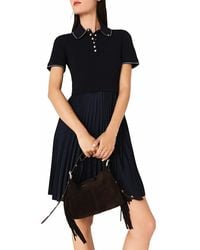 Maje - Short Pleated Polo Dress - Lyst