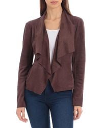 Bagatelle - Faux-Suede Drape-Front Jacket - Lyst